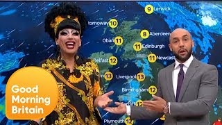 Drag Queen Bianca Del Rio Hijacks the Weather Forecast  Good Morning Britain [upl. by Max]