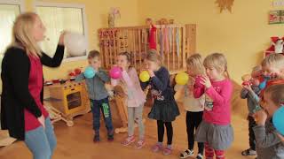 Experiment quotBlowing Balloonsquot Sun Group Nursery – kindergarten quotGiliukasquot of Kaunas Lithuania [upl. by Oidgime]