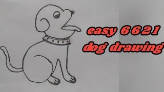 how to draw dog from 6621  easy dog drawing  dog drawing for kids [upl. by Siduhey319]