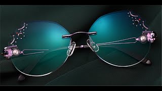 Oversized Rimless Prescription Glasses Colorful Lenses  FramesFashion Rimless Glasses Collections [upl. by Deirdra]