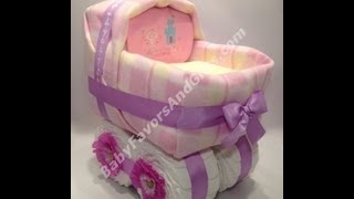 Baby carriage bassinet diaper cake [upl. by Hofstetter277]