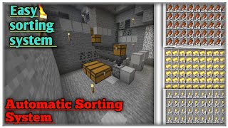 Minecraft Easy And Full Automatic Sorting System Tutorial pebedrock120 Sorting System for goldfarm [upl. by Eiuol]