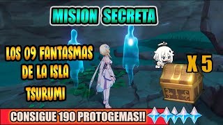 LOS 09 FANTASMAS DE LA ISLA TSURUMI  GUIA COMPLETA PASO A PASO  GENSHIN IMPACT 22 [upl. by Jasmin]