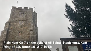 Audio Plain Hunt on 7 on the bells of All Saints Staplehurst Kent 19cwt in Eb [upl. by Brittne]