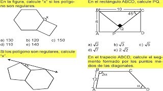 Matemáticas Polígonos  Cuadriláteros trapecios rombos Paralelogramos Ejercicios resueltos [upl. by Janaya]