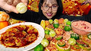 Eating Sour Fruits with Chilli Oil 🤤🤤  Extremely Sour Food Challenge  Mukbang  Asmr Eating [upl. by Mcdonald]