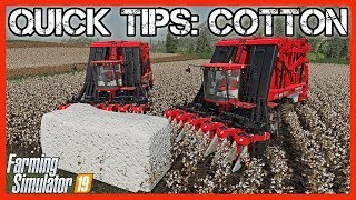 QUICK TIPS COTTON  Farming Simulator 19 [upl. by Karlis]