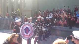 1st Division Marine Drumline challenges LHS [upl. by Atinra]