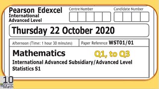 EdExcel ASLevel Maths October 2020 Paper 1 Pure Mathematics [upl. by Stromberg]