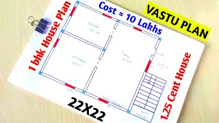 500 sqft South facing house plan in tamil 1 BHK500 sqft house plan  low budget house design 11 L [upl. by Aixela729]