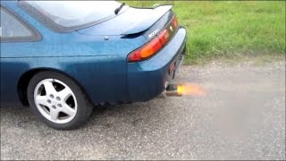 Nissan Silvia 200sx S14 Sound Exhaust XSPower and Flames [upl. by Yerfej]