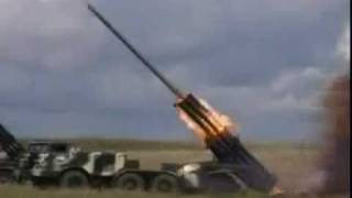 Russian BM27 Uragan MLRS [upl. by Erialc909]