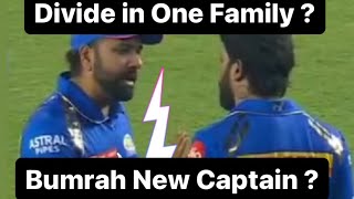 Divide in Mumbai Indians  Is there a on field Rift between Hardik amp Rohit  Bumrah new captain [upl. by Arramahs]