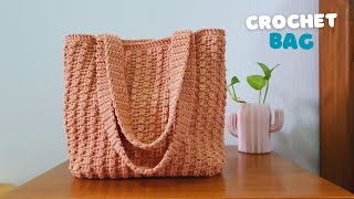 Really Easy Crochet Tote Bag  Crochet Shoulder Bag Super Neat  ViVi Berry Crochet [upl. by Tamanaha]