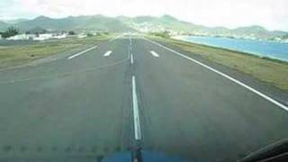 KLM Boeing B747400 TakeOff St Maarten Cockpit view [upl. by Tyra]