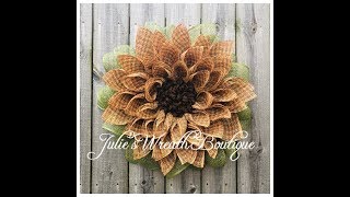 Burlap Flower Wreath  Facebook Live REPLAY  DIY Flower Wreath Tutorial  New Petal Technique [upl. by Ewan]