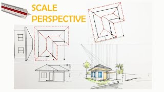 HOW TO DRAW 2 POINT PERSPECTIVE ON SCALE [upl. by Einaffets592]