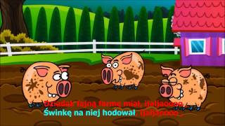 Piosenki dla dzieci KARAOKE z tekstem po polsku  Dziadek fajną farmę miał Old McDonald BZYKtv [upl. by Enaitsirhc42]