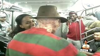 Freddy Krueger riding the New York City Subway [upl. by Amluz]