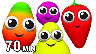 Fruit Songs amp Vegetables Rhymes  Learn Names of Fruits  Childrens English ESL  Busy Beavers [upl. by Akeit861]