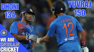 India vs England 2nd ODI HD Highlights Yuvraj Singh 150 and Ms Dhoni 134 to save india to scores 381 [upl. by Oniger]