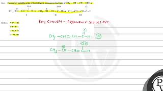 The correct stability order of the following resonance structures of CH3CHCHCHO is [upl. by Aihtyc]