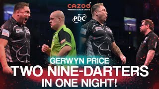 TWO NINEDARTERS IN ONE NIGHT Gerwyn Price strikes perfection TWICE in the same night [upl. by Berneta]