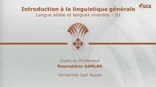 Introduction à la linguistique générale 1  Filière Langue Arabe et Langues Vivantes  Semestre 1 [upl. by Blanca]