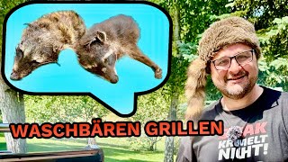 WASCHBÄR GRILLEN   Klaus grillt [upl. by Atiuqnahs]