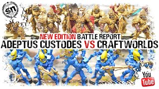 Warhammer 40k Battle Report  Adeptus Custodes vs Craftworlds [upl. by Animsaj887]