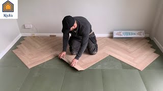 How to Install Herringbone Laminate Flooring  Sideways [upl. by Almita665]