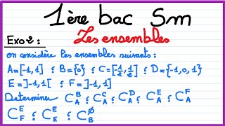 1er bac sm  les ensembles  Exercice 2 [upl. by Auoh]