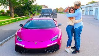 Picking up Girl from School in LAMBORGHINI [upl. by Seraphim]