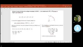 Calcular el numero de lados de un polígono equiángulo ABCDEF si las mediatrices de AB y EF [upl. by Guntar81]
