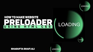 How To Make Website Preloader Using HTML CSS JS  Page Loading Website Loading Animation [upl. by Joh]