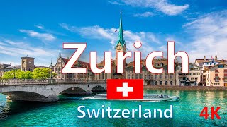 Zurich Switzerland🇨🇭 4K  The Beautiful and Largest City of Switzerland 🇨🇭  Summer Walking Tour [upl. by Enelhtak]