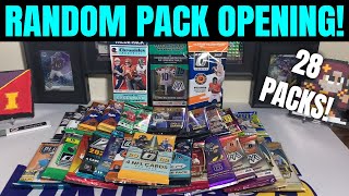 RANDOM PACK OPENING 28 Football Card Packs From Various NFL Products [upl. by Eidlog]