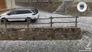 ⛈️ De puissants orages de grêle touchent les PyrénéesOrientales [upl. by Rhines410]