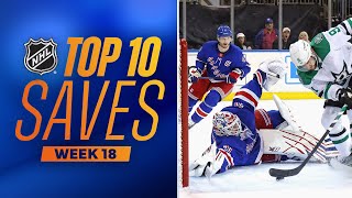 Top 10 Saves from Week 18  202324 NHL Season [upl. by Sachiko]