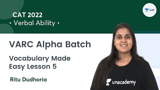 VARC Alpha Batch  Vocabulary Made Easy Lesson 5 l Verbal Ability l CAT 2022 l Ritu Dudhoria [upl. by Albers]