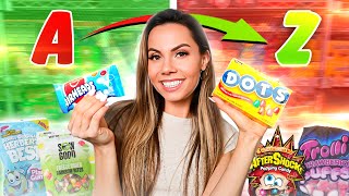 CAN I BUY EVERY CANDY AZ at FIVE BELOW  SHOPPING CHALLENGE [upl. by Ines]