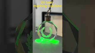 UV laser marking machine ，customizable logo laser engraved glass product，diy customizable glass gifs [upl. by Alejoa]