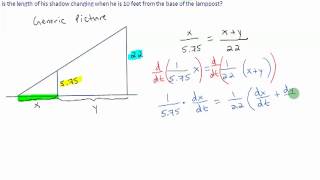 Related Rates Example Using Similar Triangles [upl. by Otirecul]