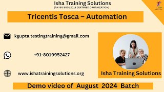 Tricentis Tosca –Automation Demo on 21st August 2024 Pls WhatsApp us on 918019952427 to enroll [upl. by Naxela]