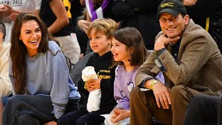 Mila Kunis and Ashton Kutchers Kids Make Their Public Debut Courtside [upl. by Nicolais251]