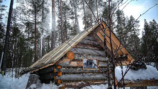 Full Video One Year of Log Cabin Building Alone Working OFF GRID Escape the Civilisation [upl. by Farny]