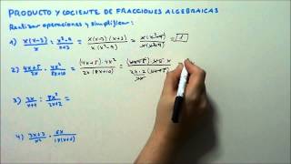 PRODUCTO Y COCIENTE DE FRACCIONES ALGEBRAICAS HD [upl. by Dorrehs]