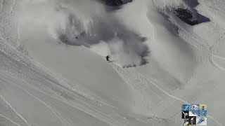 Snowboarding and skis Running from an avalanche [upl. by Gnem353]