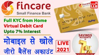 Fincare Bank Account Opening 2021  zero balance account kaise khole mobile se  Full Guide in Hindi [upl. by Lewis]