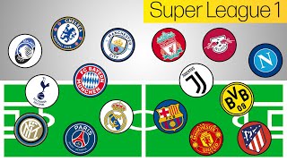 Football Clubs Marble Race  UEFA Super League [upl. by Lauder]